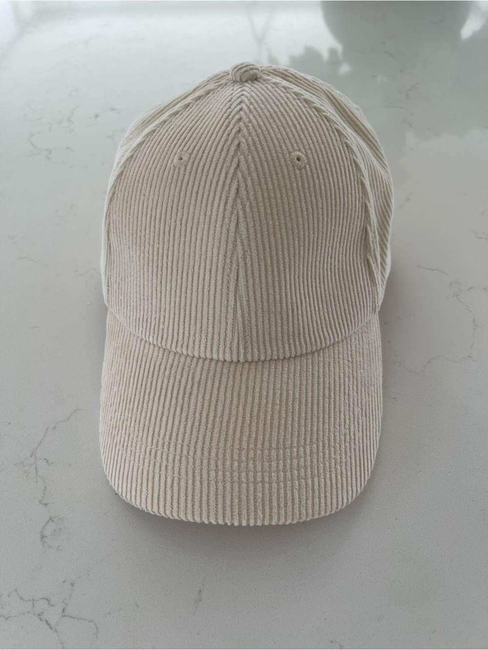 H&M Neutral Corduroy Baseball Cap - Cream